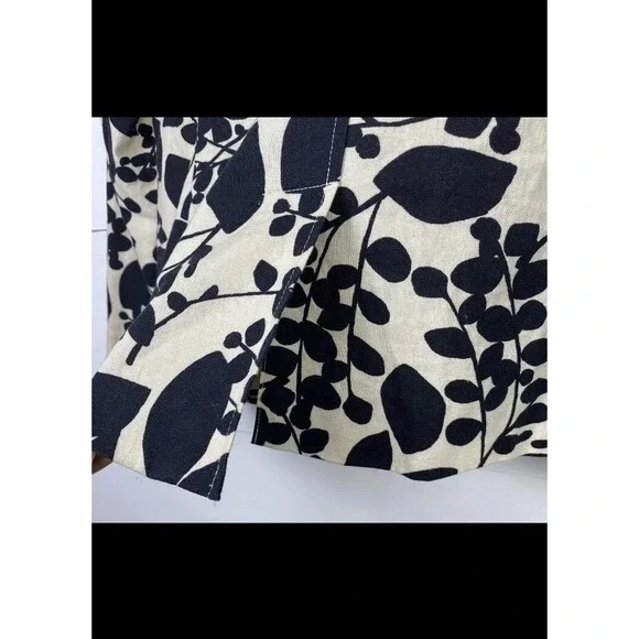 VTG Chadwick Classics Women's 4P Linen Cotton Blazer Jacket Ivory Black Floral - Picture 7 of 7